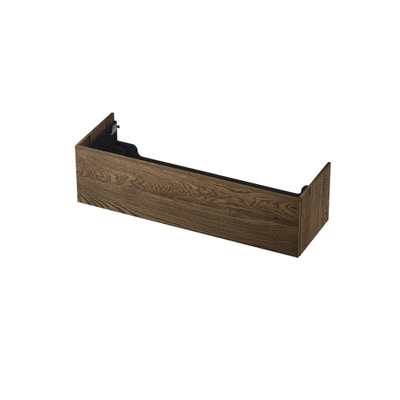 INK Wastafelonderkast - 140x45x37.6cm - 1 lade - push to open - met recht opdekfront - Eiken - Charcoal
