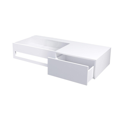 Best Design Spring Lavabo avec tiroir 90x40x17cm Just Solid Blanc mat