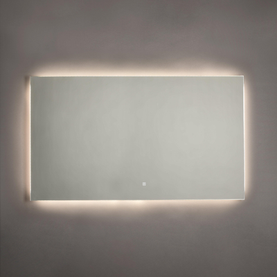 Saniclass Squared miroir – 120 x 70 cm – LED indirecte tout autour – chauffage de miroir – Aluminium mat