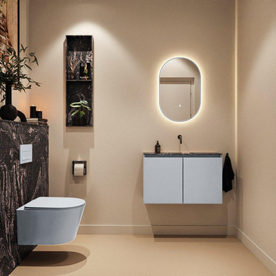 MONDIAZ TURE-DLUX 80cm toiletmeubel Clay. EDEN wastafel Lava positie midden. Zonder kraangat.