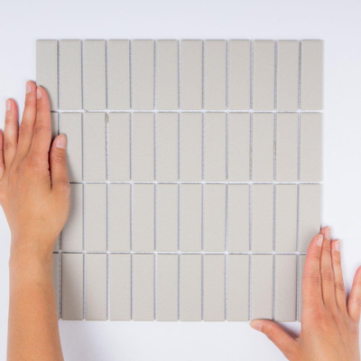The Mosaic Factory London mosaïque - 30x30cm - 6mm - rectangulaire - R11 - grey mat (gris)