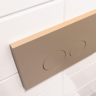 QeramiQ Push Bedieningsplaat - voor Geberit UP320 inbouwreservoir - dualflush - ronde knoppen - kunststof taupe OUTLETSTORE