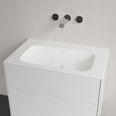 Villeroy & Boch Finion lavabo-meuble 80x50 sans trou de robinetterie sans trop-plein blanc Ceramic+ blanc