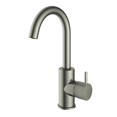 Hotbath Cobber X mitigeur de lavabo avec bec orientable sans vidage nickel brossé