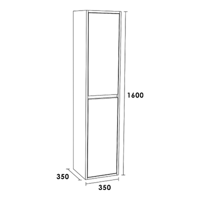 BRAUER Nexxt Armoire colonne 35x160x35cm gauche et droite 2 portes sans poignées MFC G-Canyon