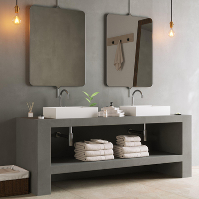 Ideavit Solidjoy lavabo à poser 50x35x11cm rectangulaire 0 trous de robinet 1 cuve Solid surface blanc