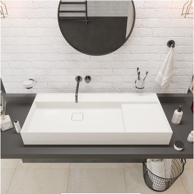 Ideavit Solidbliss opbouwwastafel 100x45x12cm zonder overloop solid surface wit