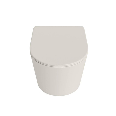 Mondiaz LAVIE WC suspendu – sans bride – 36 x 53 cm – avec abattant softclose – Linen (blanc cassé)