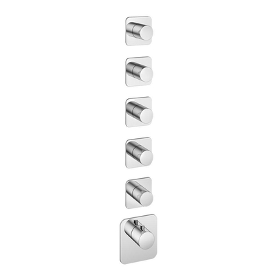 Hotbath Gal Afbouwdeel - voor Highflow Thermostaat - met 5 stopkranen - hoogglans chroom