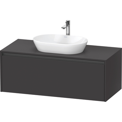 Duravit ketho 2 meuble sous lavabo avec plaque console avec 1 tiroir 120x55x45.9cm avec poignée anthracite graphite super mat