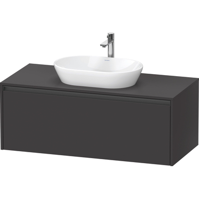 Duravit Ketho.2 Wastafelonderbouwkast - inclusief consoleplaat - met 1 lade - 120x55x45.9cm - met handgreep antraciet - grafiet supermat