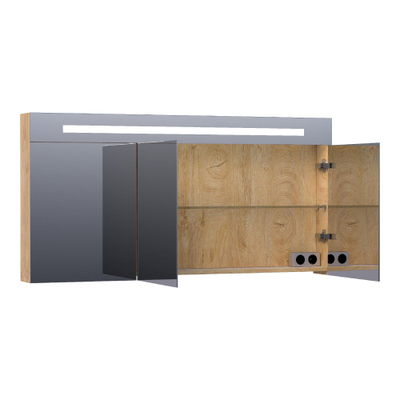 BRAUER Promise Deluxe spiegelkast – 139x70x15 cm – directe LED – Forest Tan