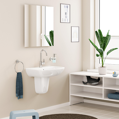 GROHE Start wastafelkraan - l-size - opbouw - voorsprong 14.1cm - met waste - chroom