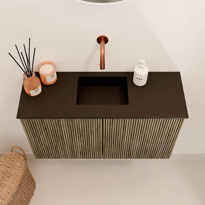 Mondiaz JOYA 70cm toiletmeubel - kleur Dusk - Wastafel FAYE positie Midden Zonder kraangat kleur Urban.