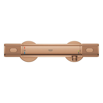 Grohe Precision Feel Doucheset - thermostatische douchekraan - 31.3cm - Vitalio Joy glijstangset - 60cm - ronde handdouche - 3 straalsoorten - brushed warm sunset (koper)