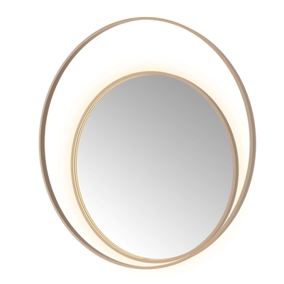 Hotbath &MORE Spiegel Round2 - 120x120cm - direct en indirect LED - spiegelverwarming - dimbaar - met afstandsbediening - PVD - geborsteld koper