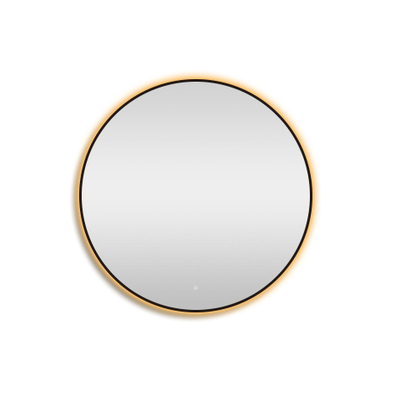 Saniclass lonato miroir de salle de bains rond diamètre 120cm avec éclairage indirect led avec chauffage du miroir et interrupteur tactile noir mat destockage