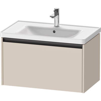 Duravit Ketho.2 Wastafelonderbouwkast - met 1 lade - 78.4x45.5x44cm - met greep antraciet - taupe supermat