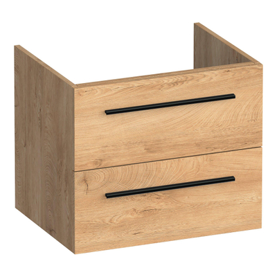 BRAUER Trust meuble sous-lavabo 60 sans poignées rapportées 2 tiroirs softclose et 1 découpe pour siphon - Forest Tan