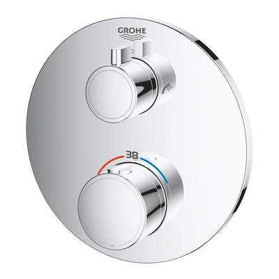 Grohe Grohtherm Afdekset - thermostaat - met stop/omstelkraan - chroom