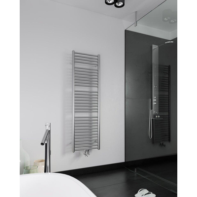 Instamat Inox Straight Radiateur sèche-serviettes, dim. H 1490 x L 505mm, 6 raccords ½'', incl. consoles murales, inox brossé