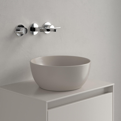 Villeroy & Boch Artis opzetwastafel - 32.5cm rond - zonder kraangat CeramicPlus - almond (beige)