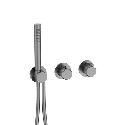Crosswater 3ONE6 Module 2 Douchekraan - handdouche - inclusief inbouwdeel - RVS slate gunmetal (antraciet)