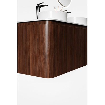 Royal Plaza Terra Meuble sous-lavabo - 120 cm - 2 tiroirs - coins arrondis - châtaignier (noyer)