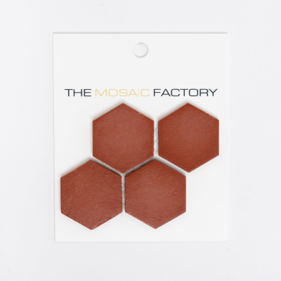 SAMPLE The Mosaic Factory Valencia carrelage mosaïque - 43x49x05cm hexagon bordeaux mat pour sol et mur - intérieur et extérieur - résistent au gel