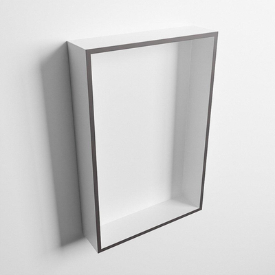 Mondiaz Easy nis 29.5x44.5x8cm voor Inbouw/opbouw 1 open vak Solid surface Talc/DarkGrey