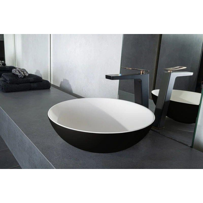 By Goof Waskom - opbouw - 38.5x13.8x38.5cm - Solid surface - Rond - Mat Zwart