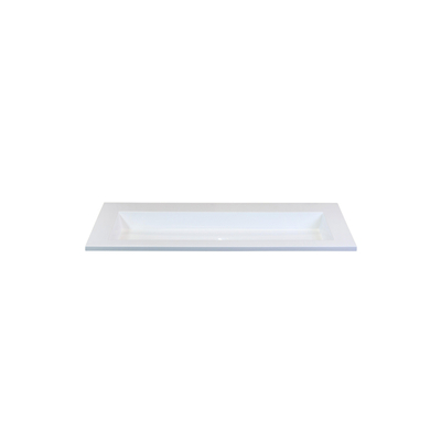 HR Badmeubelen Thin vasque pierre composite 100,5x2x45,5cm blanc brillant sans trop-plein