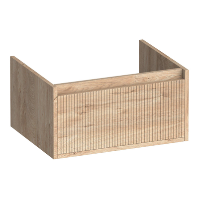 BRAUER Hope Wavy wastafelonderkast 60 1 softclose lade greeploos - 1 sifon uitsparing - Forest Wheat