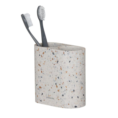 Sealskin blend porte-brosse à dents double autoportant en terrazzo