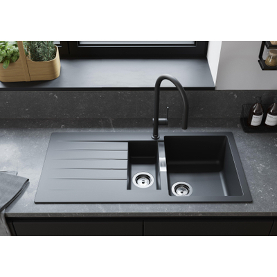 Hansgrohe Talis m54 - 1 greeps keukenmkr - 210 uittrekb uitloop - sbox - mat zwart