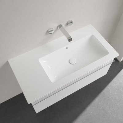 Villeroy & Boch Venticello Meubelwastafel - wasbak rechts zonder kraangat - 100x50cm - overloop - wit