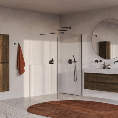 BRAUER Orion Paroi de douche à l'italienne - 120x200cm - verre clair - traitement anticalcaire - PVD - Gunmetal brossé