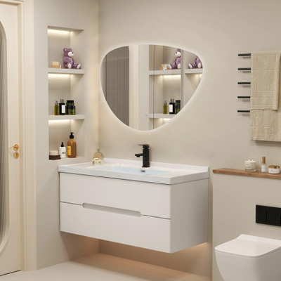 Saniclass Organic Sim miroir – forme organique – 120 x 80 cm – LED indirecte tout autour – chauffage de miroir