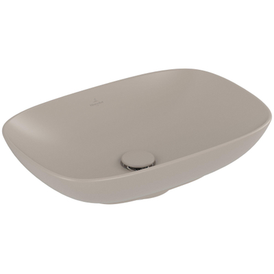 Villeroy & Boch Loop & Friends opzetwastafel - 56x38cm - zonder kraangat - met overloop CeramicPlus - mat almond (beige)