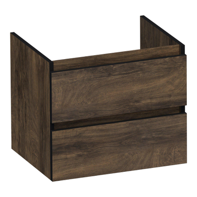 BRAUER Joy Edge wastafelonderkast 60 2 softclose lades - greeploos - 1 sifon uitsparing - Grove