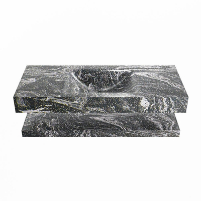 MONDIAZ ALAN - DLUX Badkamermeubelset - 110cm - planchet met vrijhangende wastafel - wasbak midden - 0 kraangaten - Lava