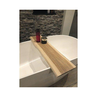 HR badmeubelen Badplank - 88x20x2cm - met voorzijde boomstamkant 88x2x20 cm - naturel SHOWROOMMODEL