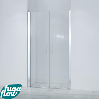 FugaFlow Efficiente Vetro Double portes 120x200cm verre de sécurité 6mm anti calcaire chrome