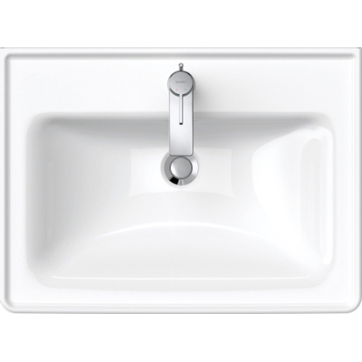 Duravit D-Neo lavabo avec WonderGliss 65x48x16.5cm 1 trou de robinet rectangulaire Céramique Blanc
