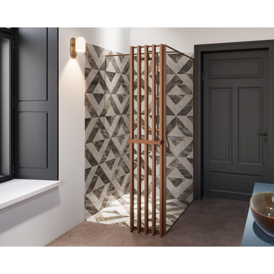 Riho Define Deco Screen - avec porte-serviettes - cuivre mat