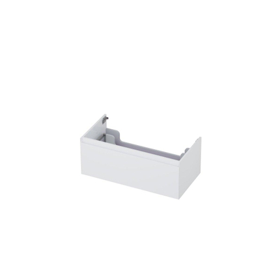 INK Wastafelonderkast - 90x45x35cm - 1 lade - greeploos - MDF lak - Hoogglans wit