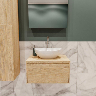 Mondiaz LUSH Meuble salle de bains avec 1 tiroir lavabo BARCO 60x30x45cm Centre 1 trou de robinet Washed oak