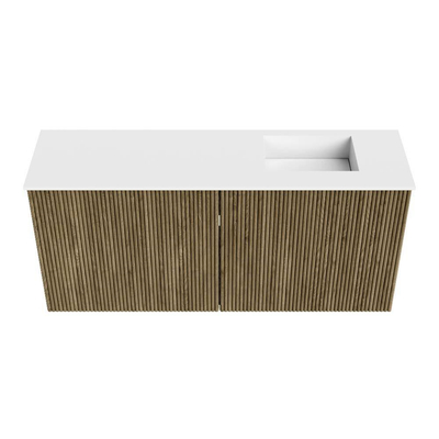 Mondiaz JOYA 90cm toiletmeubel - kleur Dusk - Wastafel FAYE positie Rechts 1 kraangat kleur Talc.