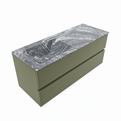 Mondiaz VICA-DLUX Ensemble de meuble de salle de bain - 120cm - meuble sous-vasque armée - 2 tiroirs - lavabo encastré nuage gauche - 1 trou de robinet - version haute de 60cm - lave