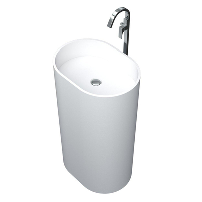 Arcqua Crosstone wendy lavabo à poser 53x38x90cm solid surface oval matt white